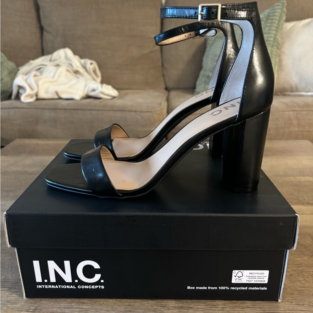 INC International Concepts | Heeled Sandals | Black | Size 10 | New in Box